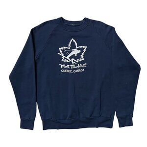 80s Vintage Mont Tremblant Ski Sweatshirt Quebec Canada Crewneck Maple Leaf.